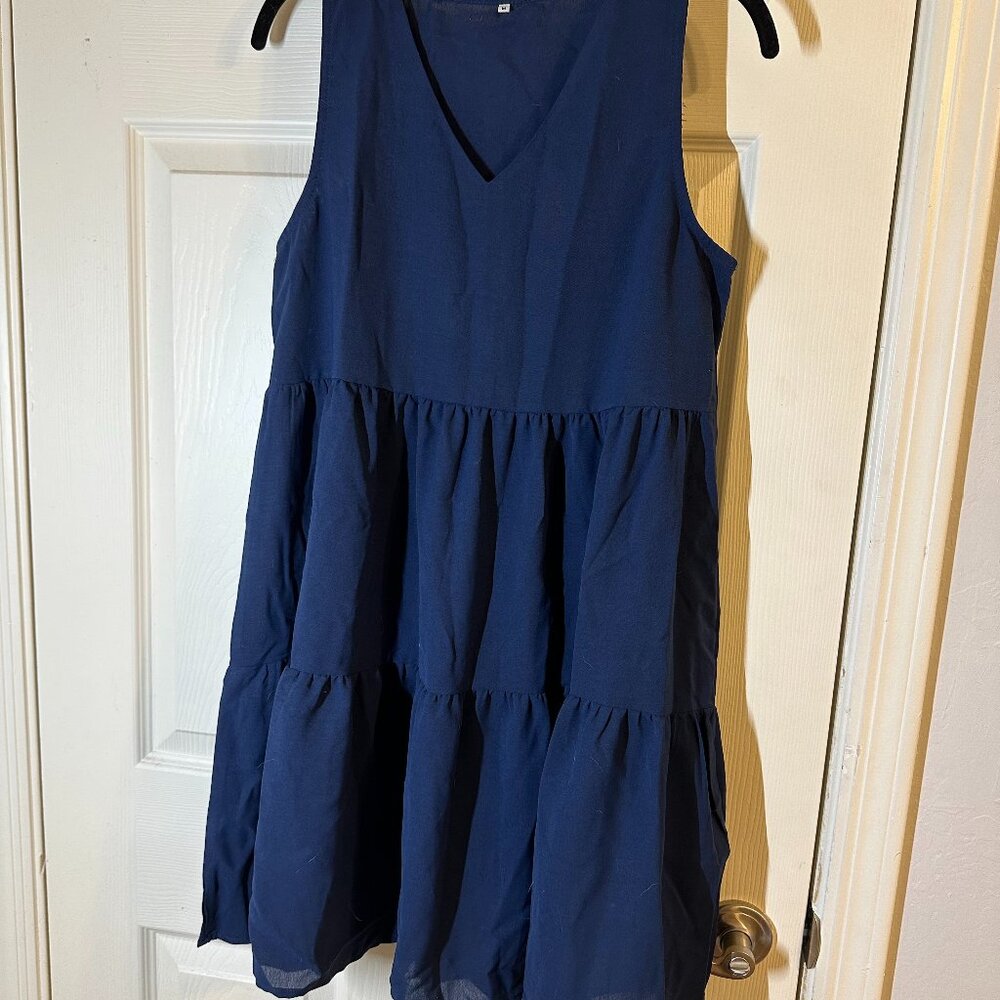 Navy Blue Flowy Dress